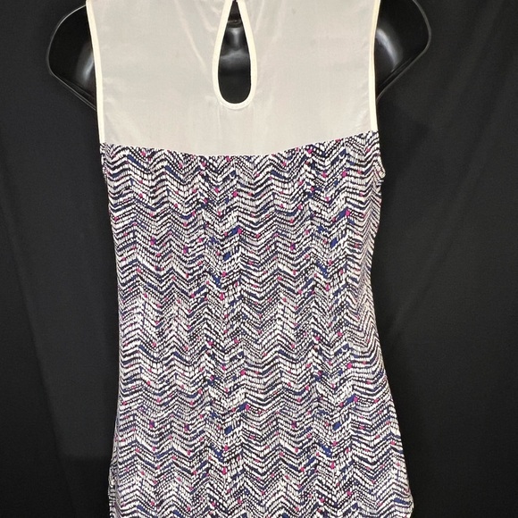 Trina Turk White,Red and Black Pleated Sleeveless Blouse - Picture 2 of 3